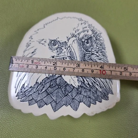 Vintage Bald Eagle Trinket Box Lidded Dish American Patriot Decor - Picture 5 of 6